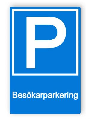 Besökarparkering skylt